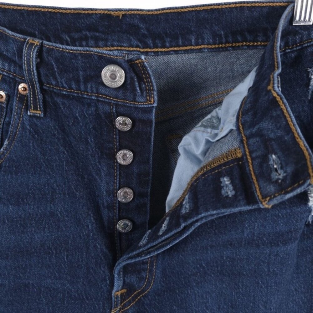 Levi’s 501 Button Fly Jeans Crop Semi Distressed 36200-0184 Size W31 L26 - Picture 8 of 13